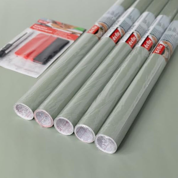 67.5cm x 2m (Pack of 5 + App Kit) d-c-fix MATT SAGE Green Sticky Back Plastic Vinyl wrap Film (346-8188)