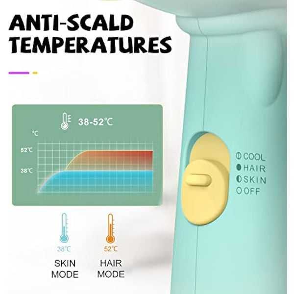 Feekaa Kids Hair Dryer, Portable Mini Baby Blow Dryer, Quiet Small Hair Dryer Travel Size for Children, Compact Kids Hairdryer with DIY Stickers, Gift for Boy & Girl Birthday, New Born, Baby Shower