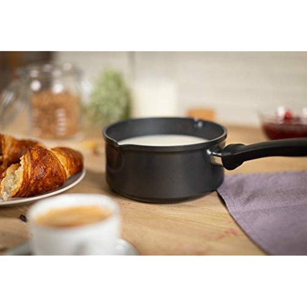 KUHN RIKON 31273 Easy Aluminium Induction Milk Pan, 16 cm / 1.4 litres, Black 16cm, 1.4 liters