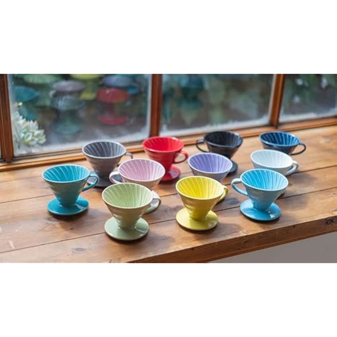 Hario V60 Ceramic Coffee Dripper | V-Shaped Cone Coffee Dripper With Heat Retention, Red, Size 02