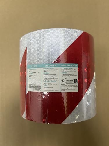 XFXIA Reflective Tape - Yellow & Black, 10cm x 20m, Waterproof, Self-Adhesive Warning Tape for Vehicles, Cars, Trailers, Outdoors