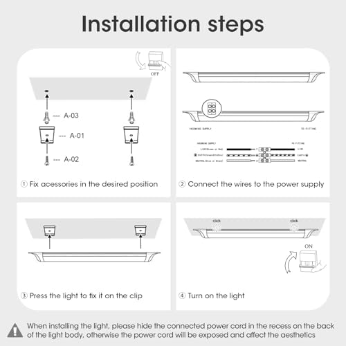 HUMIGA 5FT LED Batten Light, 50W Low Profile Wall Ceiling Surface Mounted Fitting, IP20 Slim Wide Tube Lighting for Office/Home/Shop/Workshop/Warehouse, Neutral White 4000K,2 Pack