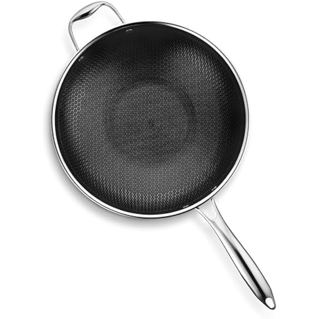 HexClad Hybrid Nonstick Wok, 30 cm, Stay-Cool Handle, Induction Ready, Compatible with All Cooktops