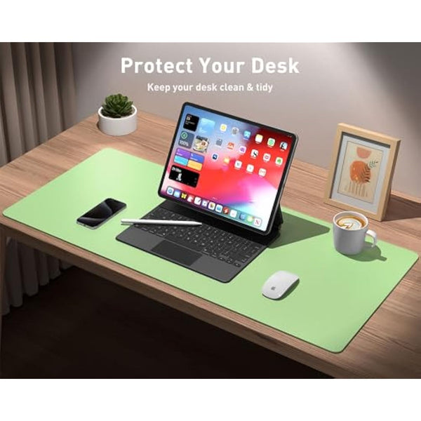 Aothia Desk Mat PU Leather Desk Pad/Mouse Pad,Anti-Slip Desk Protector,Waterproof Desk Cover for Office&Home(80cmx40cm,Foam Green)