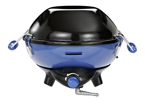 Campingaz Party Grill 400 CV, Camping Stove and Grill, All-in-One Portable Camping BBQ, with Griddle, Grid and Pan Support, Lid Doubles as Wok, Blue
