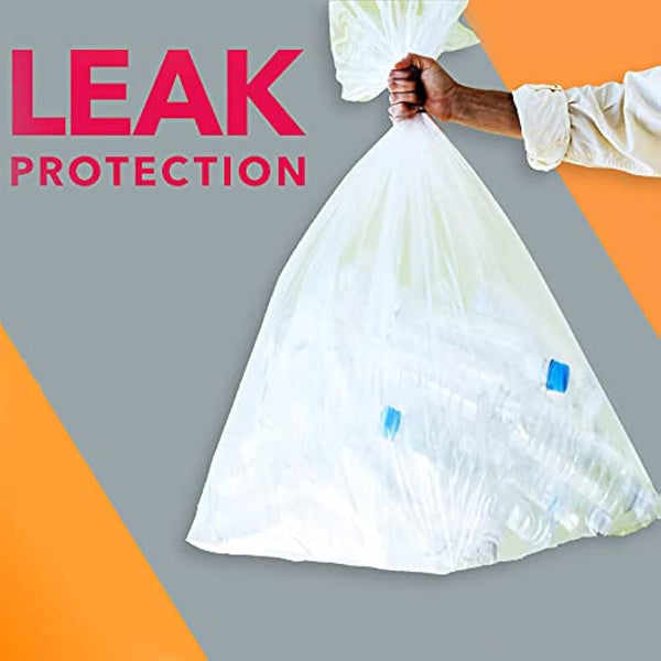 200 Large Strong Clear Bin Bags (18 x 29 x 39 Inches) - Plastic Recycling Bin Liners - 140 Gauge Trash Bags for Rubbish, Waste, Refuse & Dustbin Sacks - 85 Liters