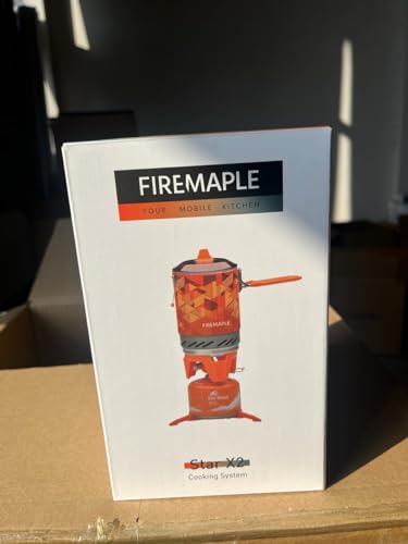 Fire-maple FMS-X2 Personal Cooking System Outdoor Hiking Camping Equipment Oven with Piezo Ignition POT Support & Stand for Outdoor Acitivities- Portable Propane Gas Stove Burner