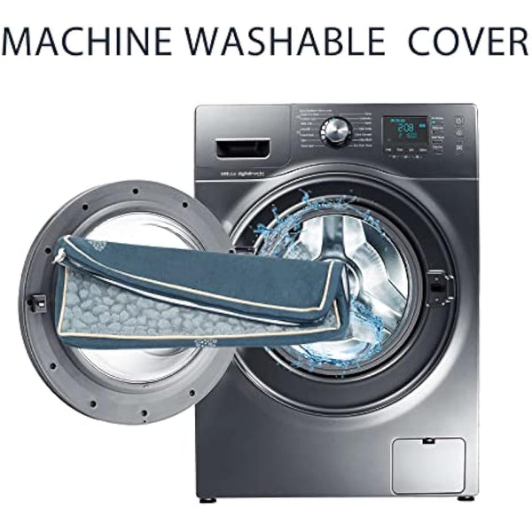 VANKEAN Waterproof Reversible Dog Bed Mat with Removable Machine Washable Cover, Crate Mat for Small to Large Dogs, Navy/Grey