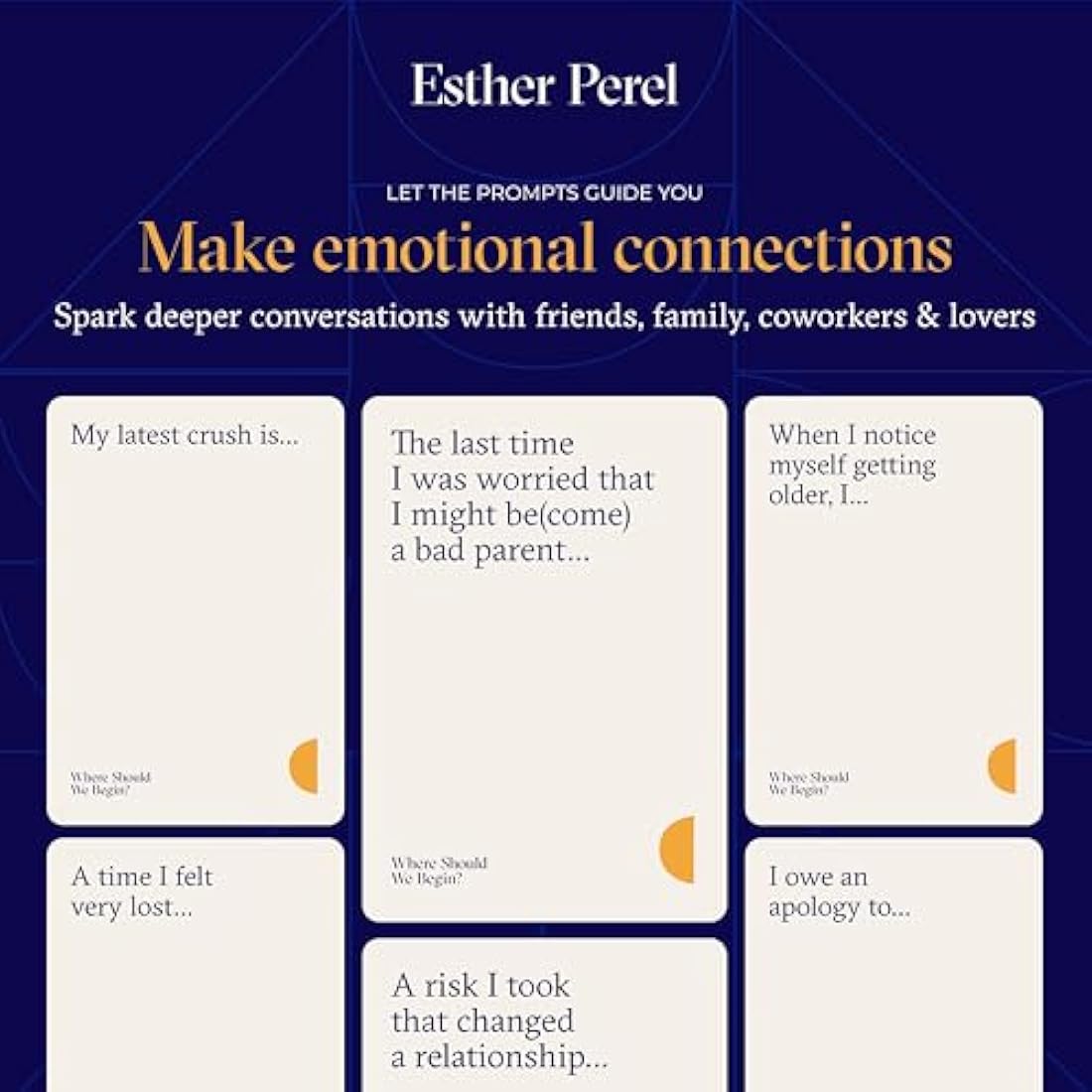 ESTHER PEREL Where Should We Begin? A Game of Stories - Conversation Cards for Couples & Friends - Interactive Game with 200 Prompt Cards - 2-6 Player - Card Games for Couples & Date Night