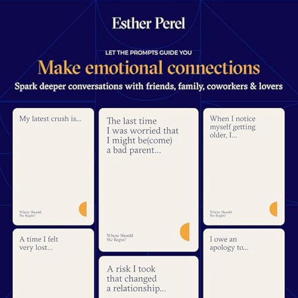ESTHER PEREL Where Should We Begin? A Game of Stories - Conversation Cards for Couples & Friends - Interactive Game with 200 Prompt Cards - 2-6 Player - Card Games for Couples & Date Night
