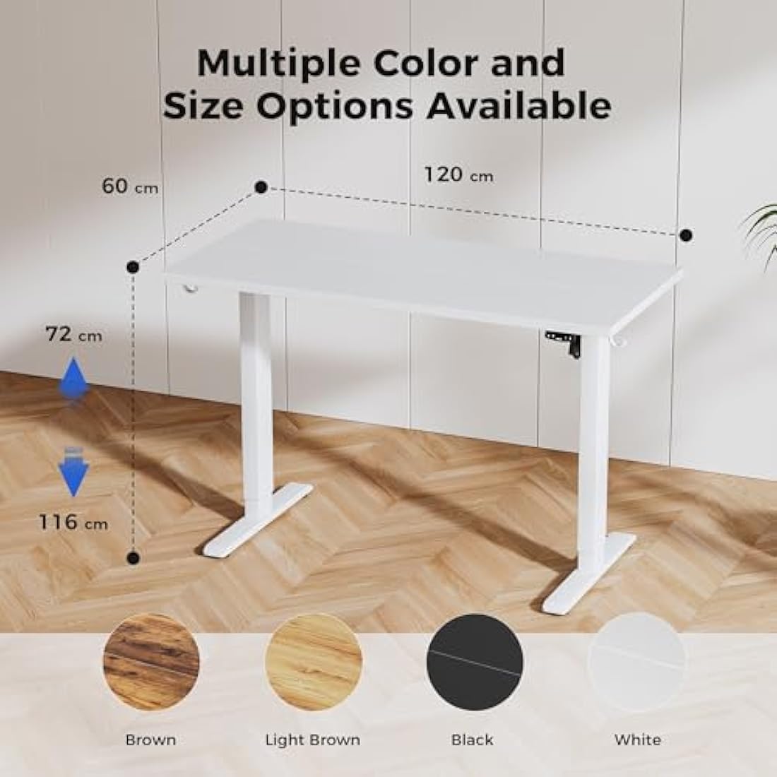 Agilestic Electric Standing Desk, 120 x 60 cm Height Adjustable Sit Stand Desk with Splice Board and Memory Smart Pannel, Home Office Desk, White