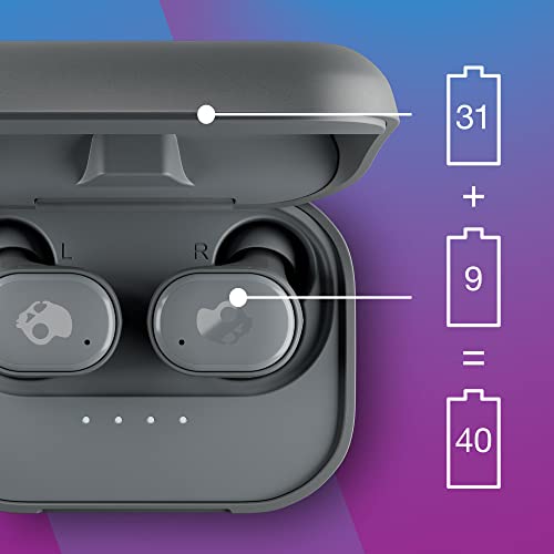 Skullcandy Grind In-Ear Wireless Earbuds, 40 Hr Battery, Skull-iQ, Alexa Enabled, Microphone, Works with iPhone Android and Bluetooth Devices - True Black