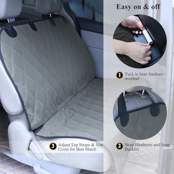 VIVAGLORY Dog Seat Covers, Pet Bench Protectors Dog Backseat Cover, Back Seats Cover Rear Seat Covers Car Seat Cover for Dogs with Anti-Slip Backing, Grey, S