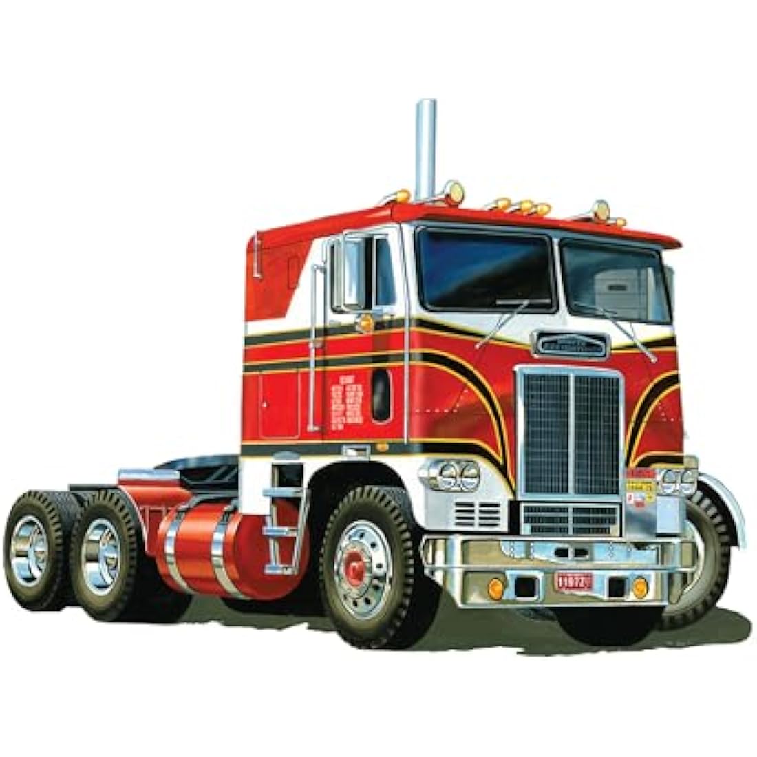 AMT AMT1046-1: 25 White Freighliner 2-in-1 SC/DD Cabover Tractor (75th Anniversary)