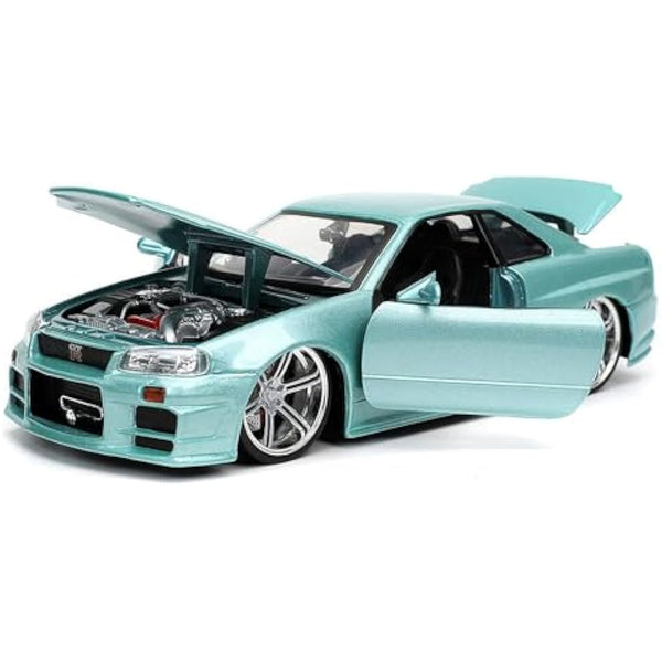 Jada 1:24 Die Cast Nissan Skyline GT-R R34 Model Car, Red, Metal, Tabletop, Transportation, Wedding, Anniversary