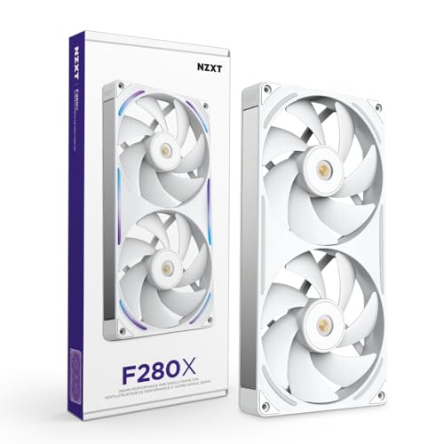 NZXT F420 RGB Core - 420mm Single-Frame Fan Unit with 3 x 140mm RGB Fans - Speed & Lighting Control - High Static Pressure & Airflow - Fluid Dynamic Bearings - 8 aRGB LEDs Per Fan - White