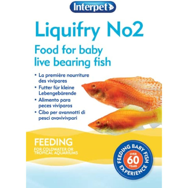 Interpet Liquifry No. 2 - Safe Nutrition for Baby Live Bearing Fish Fry, Food Particles Suspended in Liquid, White, 25 ml (Pack of 1)