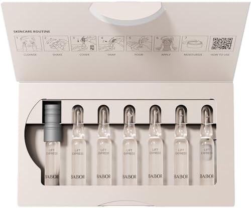 BABOR Lift Express Anti-Aging Serum Ampoules for the Face, for Immediate Anti-Wrinkle Effect, Vegan Formula, 7 x 2 ml Concentrated Ampoules