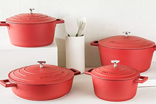 MasterClass Casserole Dish With Lid, Medium 4L/24 cm, Lightweight Cast Aluminium, Induction Hob And Oven Safe, Black