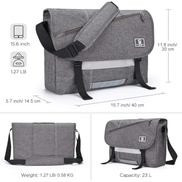 OIWAS Messenger Bags for Men Waterproof Satchel Shoulder Crossbody Man Bag Fits up to 15.6 Inch Laptop for School,Travel,Work