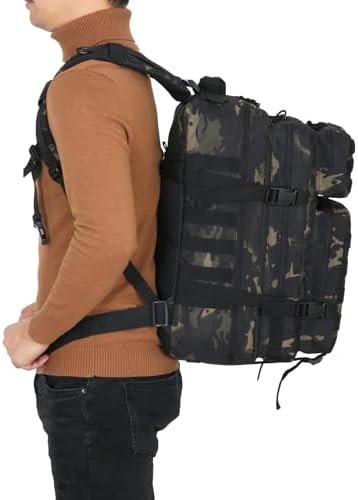 Doshwin 40L Military Backpack Tactical Army Assault Pack Molle Camo Rucksack for Camping Trekking Travel Hiking