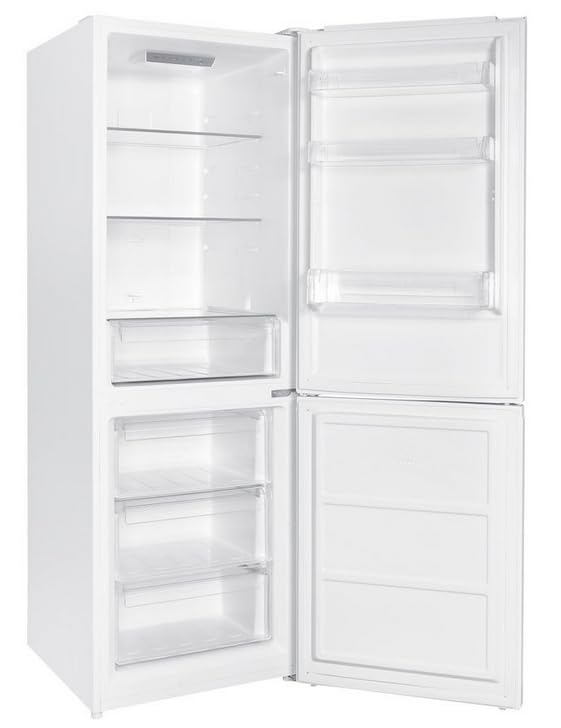 Teknix FFH1825WB 55cm Freestanding 50/50 Fridge Freezer - 256 Litre Capacity - Total No Frost - Non-plumbed Water Dispenser - Black, H182.5 x W55 x D56.2 (cm)