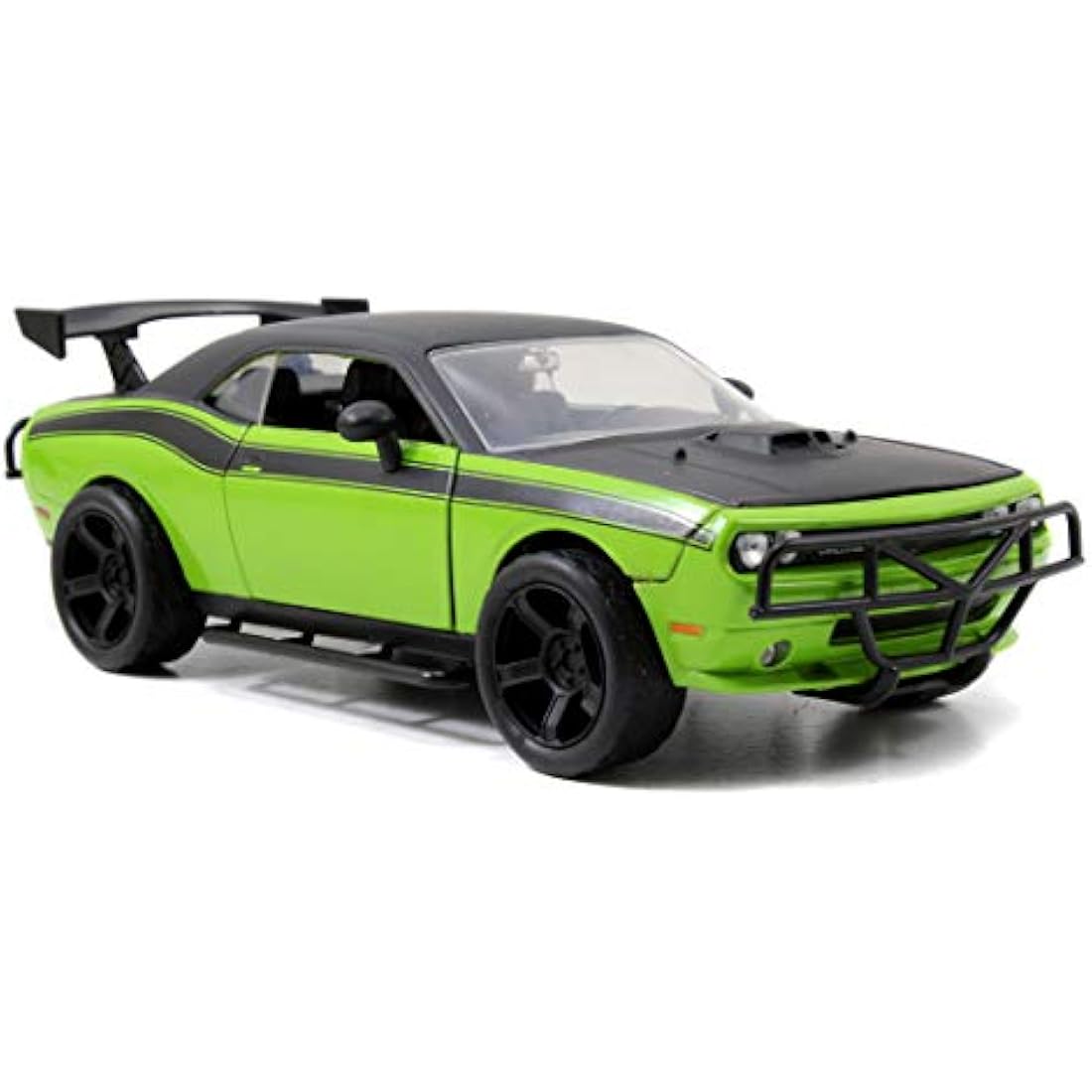 Jada Toys 253203043 Fast & Furious Letty's Dodge Challenger SRT8 Off Road Car Tuning Model 1:24 Scale with Spoiler, Opening Dodge, Bonnet and Trunk, wheel, Green