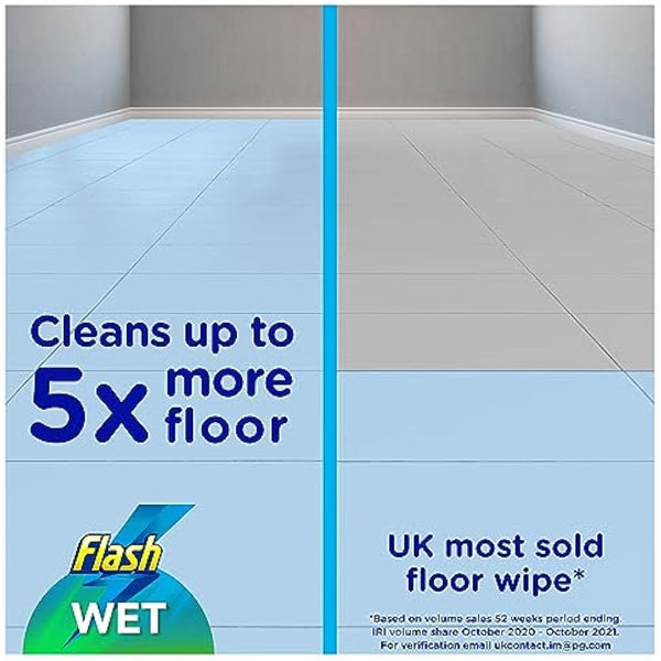 Flash Speedmop Wet Floor Cleaning Wipes, 96 Cloths (24x4), Antibac Lemon Multi-Surface, Trap & Lock Daily Dirt, Grease & Grime Without Getting Down On Your Knees ( Package may vary)
