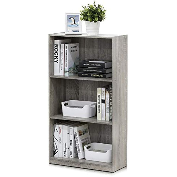 Furinno Basic 3-Tier Bookcase Storage Shelves, French Oak