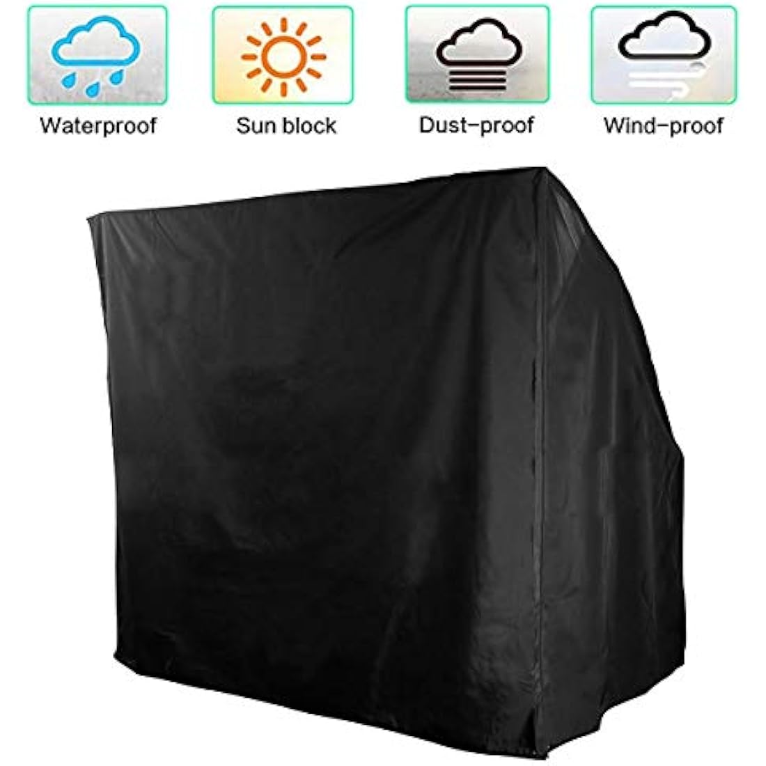 Transplant 3-Seater Garden Swing Seat Cover – Waterproof, Windproof & UV-Resistant 210D Oxford Fabric Outdoor Patio Swing Canopy Replacement (190x126x170cm)