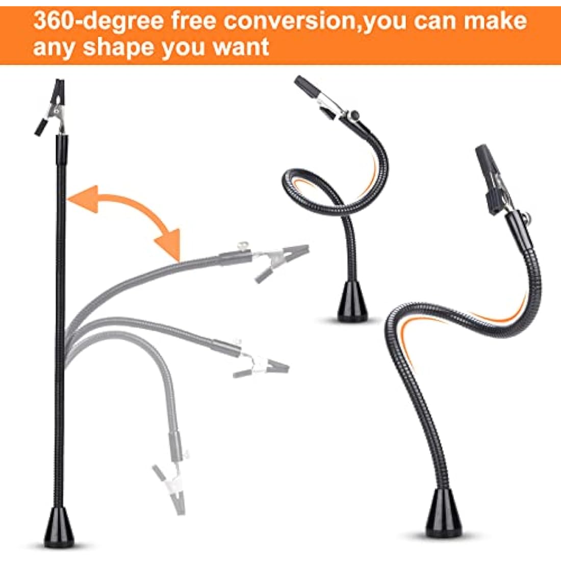 Preciva Magnetic Helping Hands Soldering, Welding Third Hand Tool, Flexible Solder Holder Auxiliary Clamp with Adjustable Clips, Stainless Steel Base for Repair, Crafts