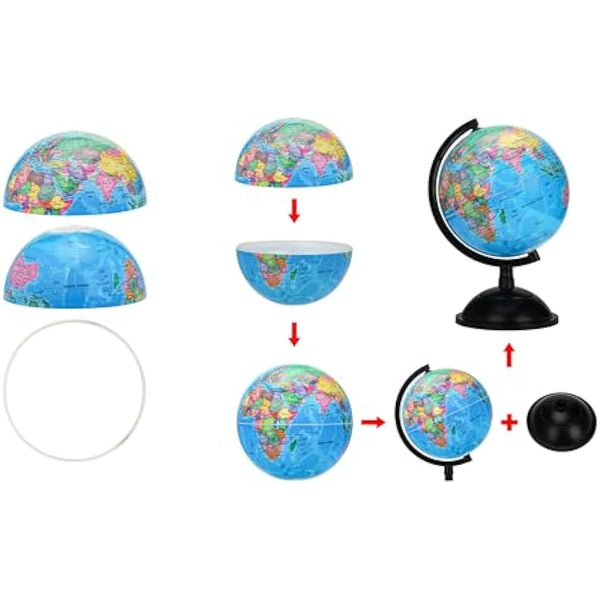 Exerz 20cm World Globe Educational - Swivel Rotating Earth Globe - Political Map English - Diameter 20cm (Engish)