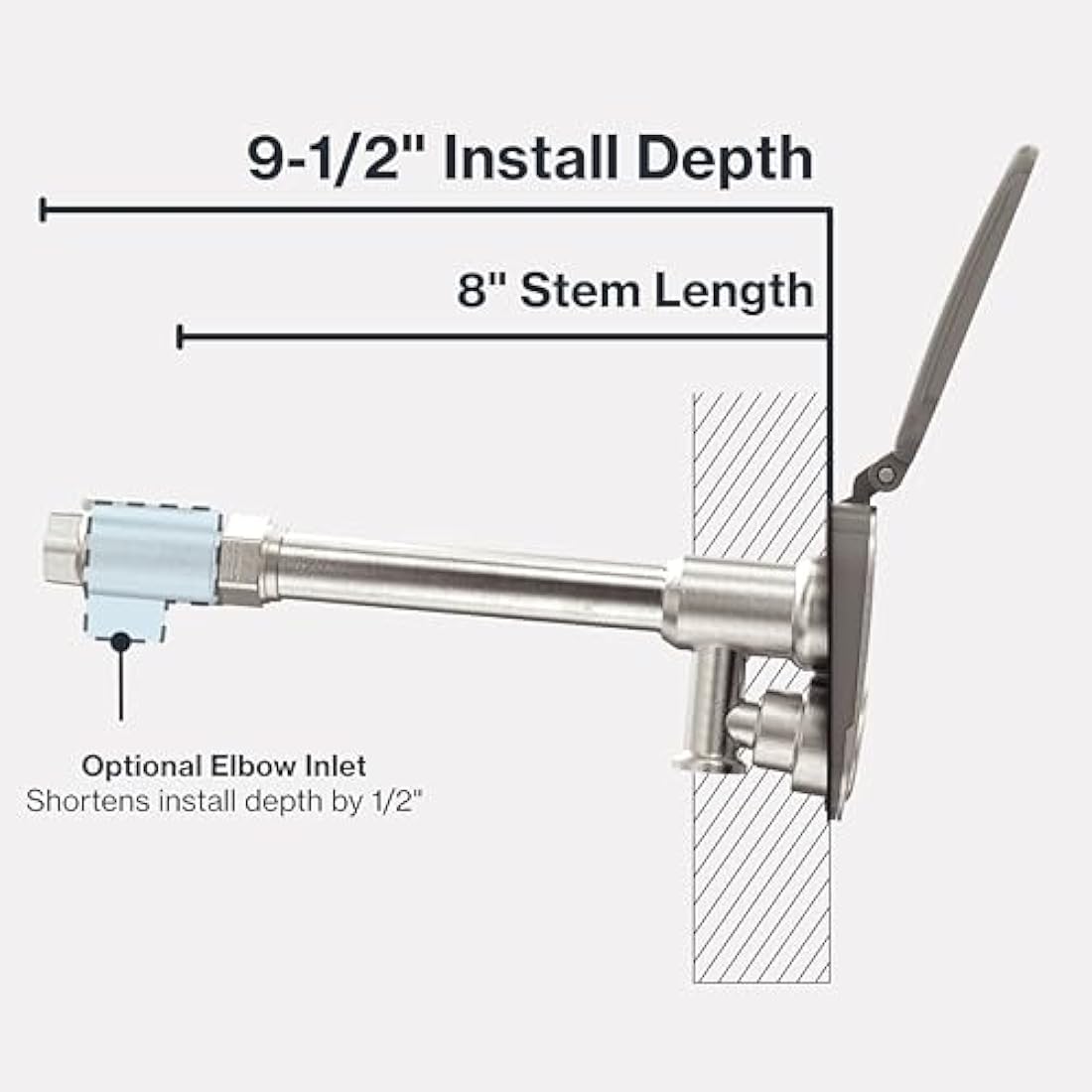 Aquor House Hydrant V2+ Frost-Free Outdoor Garden Faucet with Quick Connect and Anti-Siphon, 8 inch, Slate Gray Polymer