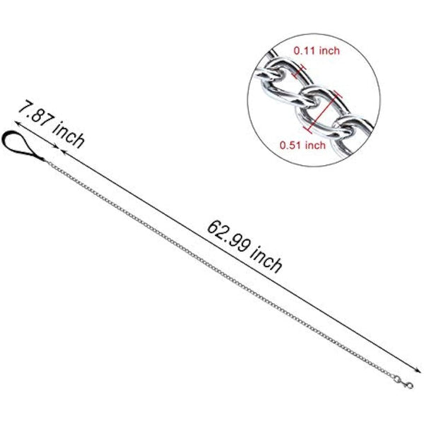 Filhome Metal Dog Leash Chew Proof Dog Chain Leash 4FT, 6FT Heavy Duty Sturdy Pet Dog Leash with Padded Handle for Large Medium Dogs 180cm/3mm-Black