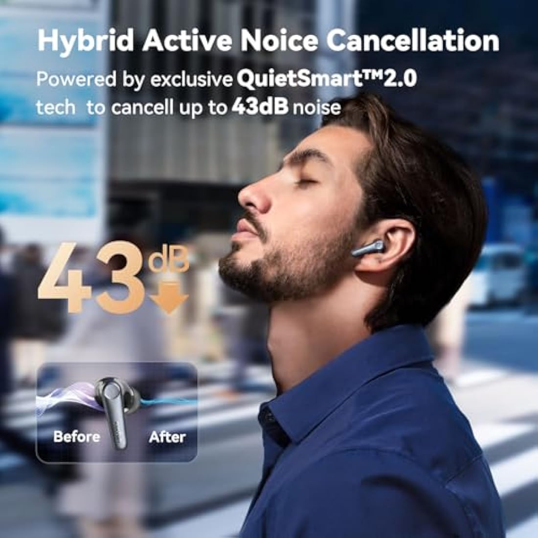 EarFun Air Pro 3 Wireless Earbuds, Hybrid Active Noise Cancelling, Qualcomm® aptX™ Adaptive Sound, 6 Mics CVC8.0 Calls, Bluetooth 5.3, 11mm Wool Drivers, Multi-Connection, App Customize EQ, 45H