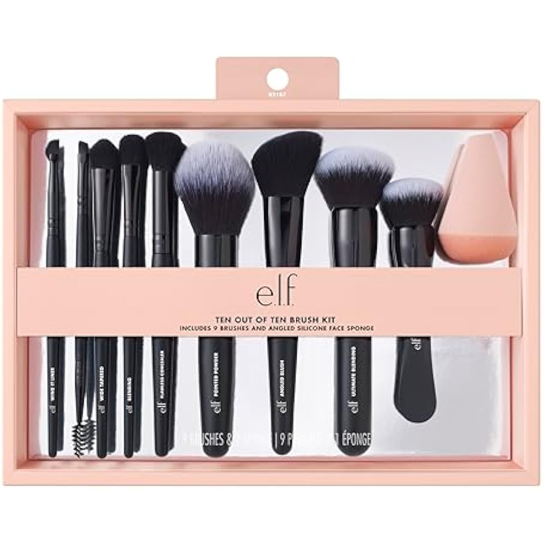 e.l.f. Ten Out Of Ten Brush Set, 10 Piece Brush Kit, Brushes For Face Makeup, Eyes, Brows & More, Made With Synthetic Bristles, Vegan & Cruelty-Free