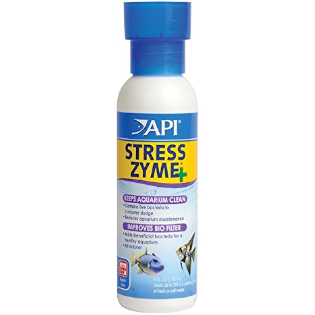 API STRESS ZYME Freshwater and Saltwater Aquarium Water Cleaning Solution 118 ml Bottle