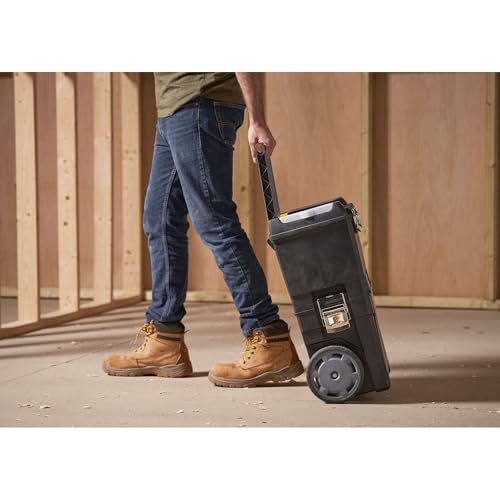 STANLEY Mobile Work Centre Toolbox, 2-in-1 Rolling Workshop with Stackable Units, Removable Toolbox, and Swivel Storage Carousel, 1-93-968