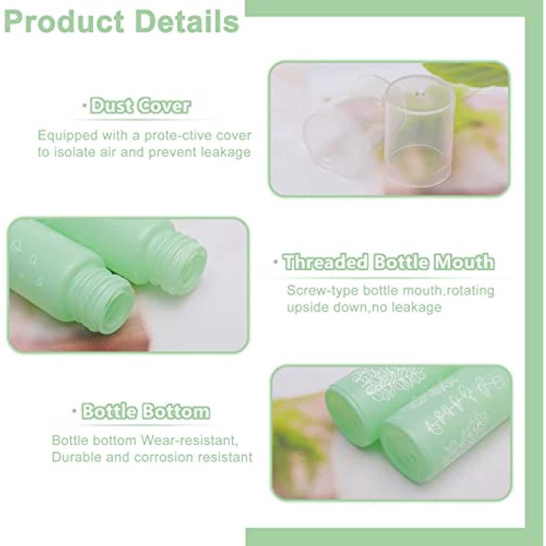 Unxuey 10 pcs 10 ml Green Perfumes Spray Bottles, Glass Empty Dispenser Atomizer Travel Size Refillable Sample Container for Various Water-based Liquids with 10 Funnels+5 Droppers