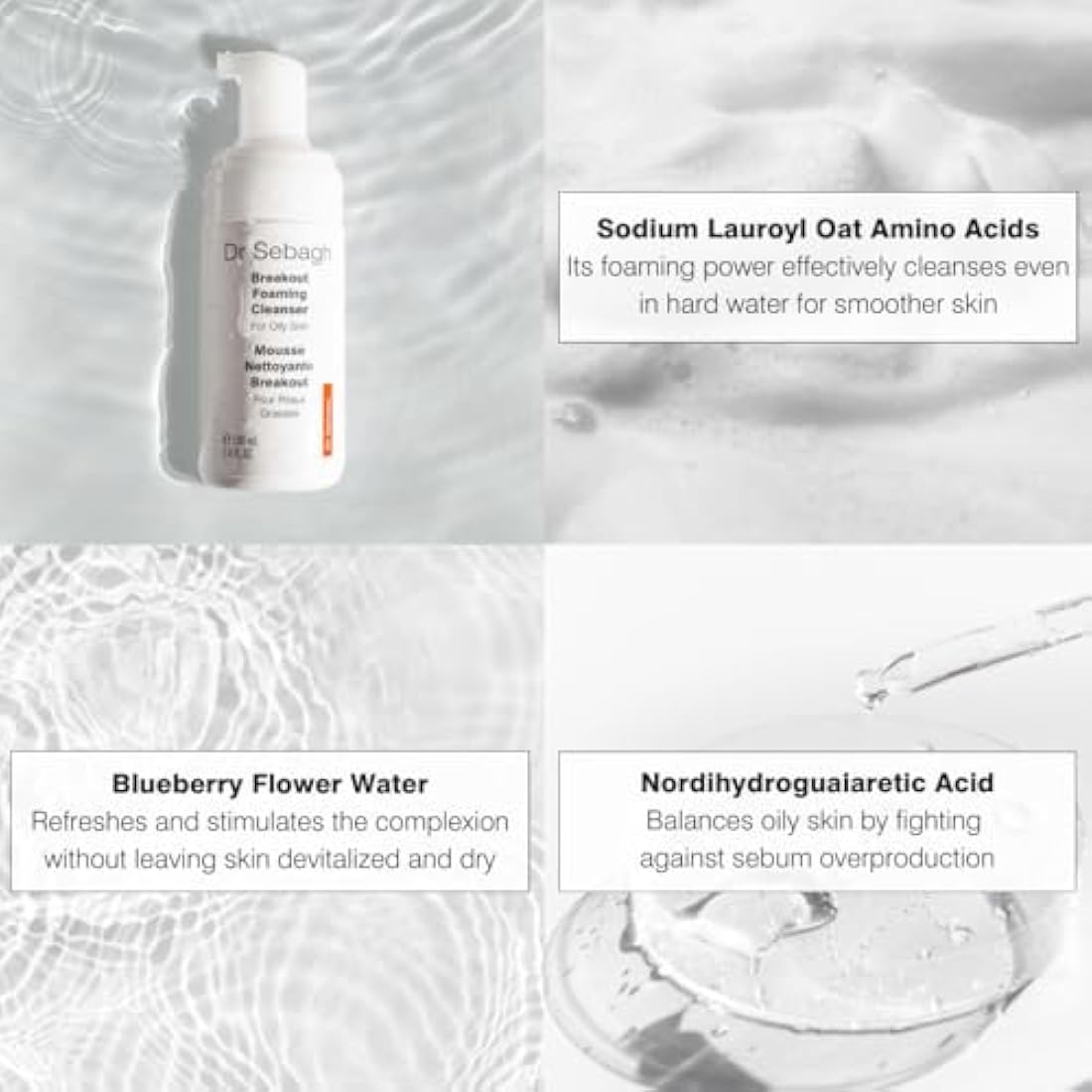 Dr Sebagh Breakout Foaming Cleanser - (100 ml) Clears Blemishes & Breakouts | Purifies Skin & Reduces Irritation | Controls Oil & Removes Makeup, Dirt & Impurities | Preserves the Face's Moisture