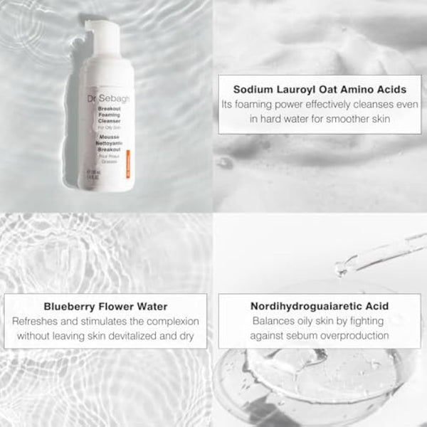 Dr Sebagh Breakout Foaming Cleanser - (100 ml) Clears Blemishes & Breakouts | Purifies Skin & Reduces Irritation | Controls Oil & Removes Makeup, Dirt & Impurities | Preserves the Face's Moisture
