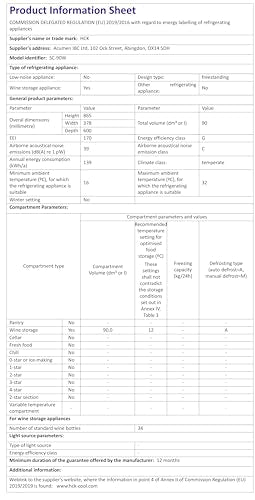 HCK 48L Mini Fridge with Glass Door, 0-15°C Cooling Zone and 2 Shelves, Compact Beverage Refrigerator Cooler for Bar and Living Room