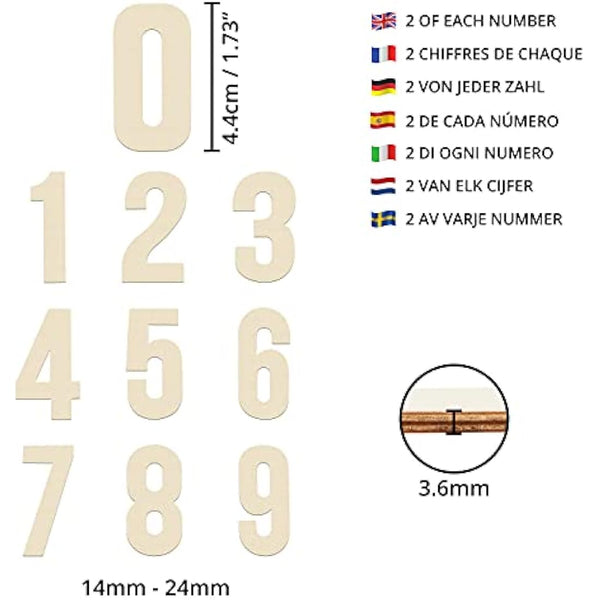 HANDI STITCH 124 Pieces Unfinished Wooden Letters & Numbers - 52 Capital & 52 Lowercase (A-Z) Alphabet Letters - 20 (0-9) Numbers - DIY Wood Pieces for Learning, Decor & Crafts