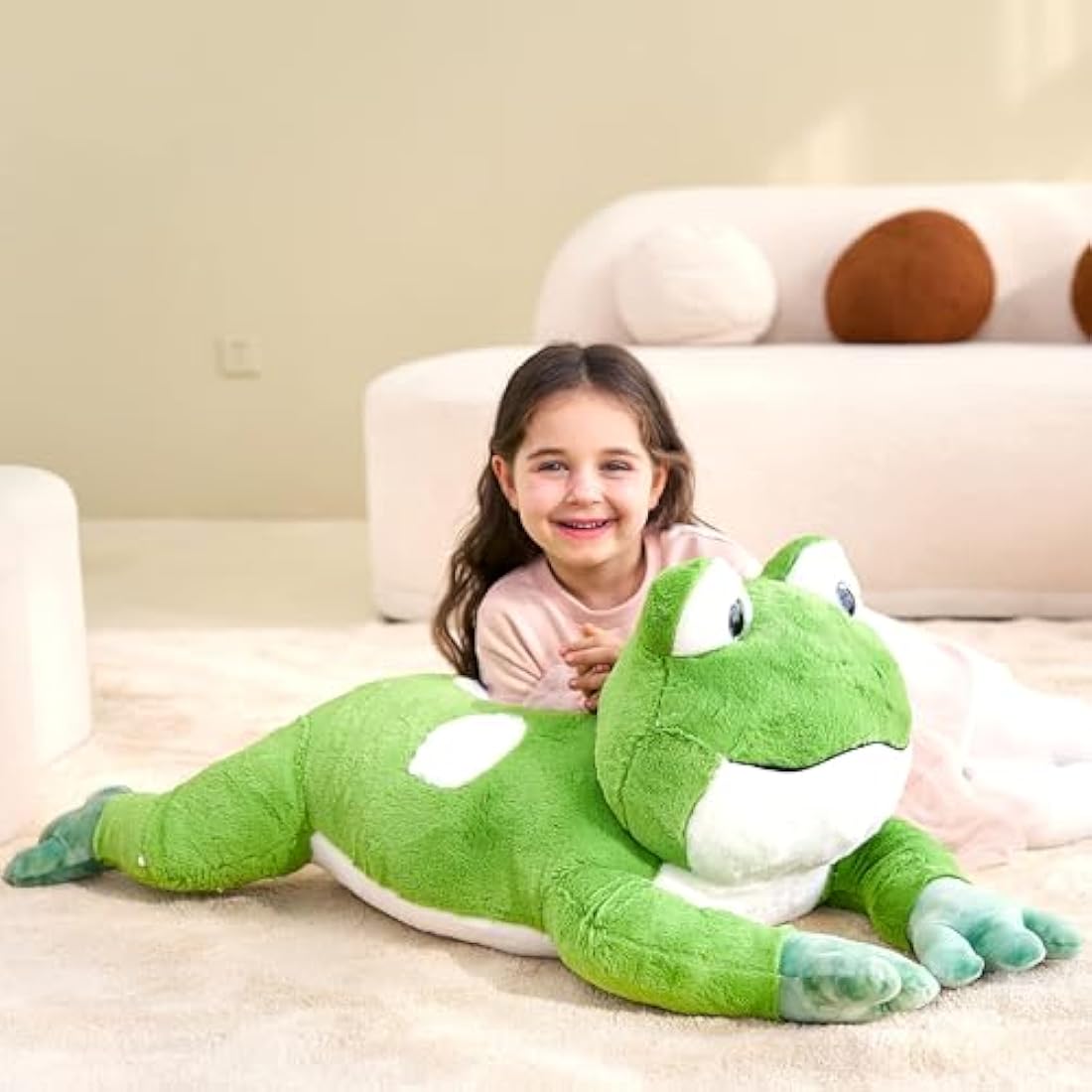 IKASA Giant Frog Stuffed Animal Plush Toys,78cm Soft Toy Large Cute Huge Big Size Jumbo Kawaii Fluffy Plushy Froggy Fat Plushie,Gifts for Kids