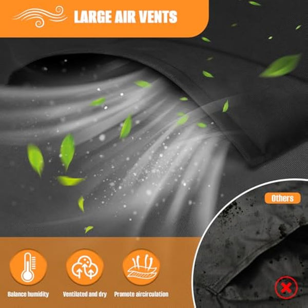 Kovshuiwe 4-Piece Outdoor Veranda Patio Garden Furniture Covers Set, Waterproof Upgraded 420D Heavy Duty Oxford Fabric Rattan Furniture Cover for Chair Sofa(Black)