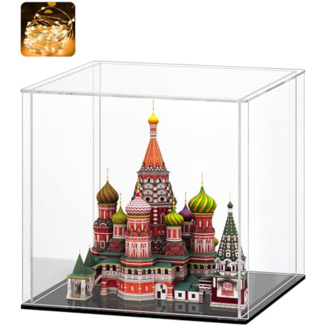 HUIJINTAO Clear Acrylic Display Case Countertop Box Cube Organizer Stand Dustproof Protection Showcase for Action Figures/Toys/Collectibles(12x12x12inch;30x30x30cm)