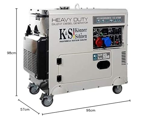 KS 9300DE-1/3 ATSR, diesel emergency generator 7500 W (400 V) / 6500 W (230 V), VTS phase switching system, diesel power generator EURO 5, LED display, air preheater, ATS connection