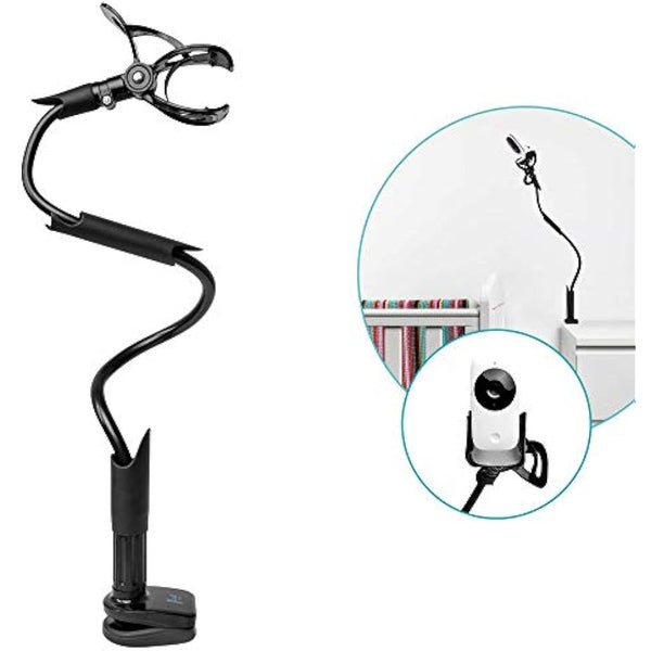 Flexi Twist | Universal Baby Monitor Holder | Secure with Straps & Clamp to Furniture | No Drilling Required | Flexible Baby Camera Mount | Baby Monitor Shelf Parent