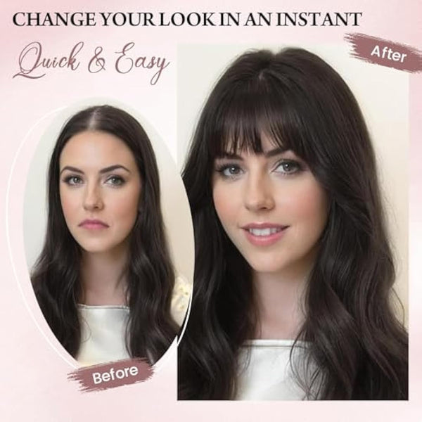 Hair Toppers for Thinning Hair Toppers for Women Real Human HairTopper with Fringe HairPieces for Women with Thinning Swiss Base 10Inch (4#)