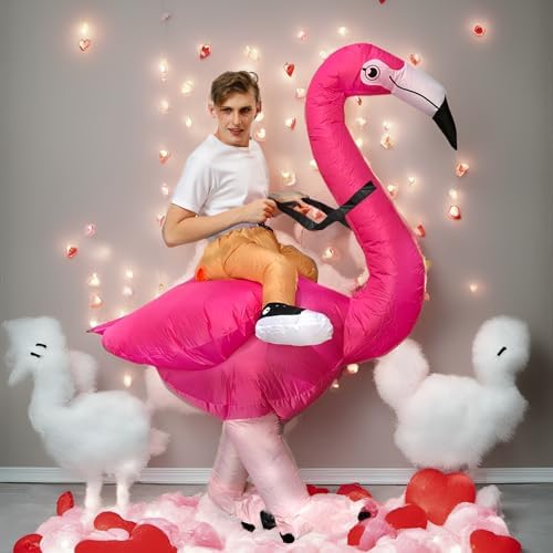 JASHKE Flamingo Costume Inflatable Costume Adult Inflatable Halloween Costumes Fancy Dress for Adult